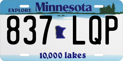 MN license plate 837LQP