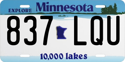 MN license plate 837LQU