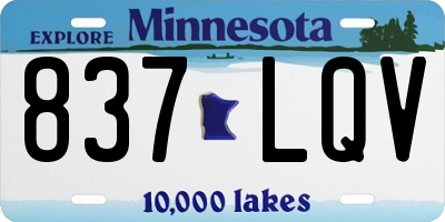 MN license plate 837LQV