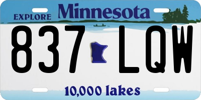 MN license plate 837LQW