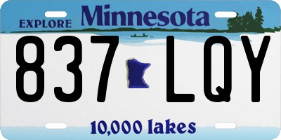 MN license plate 837LQY