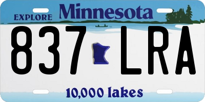 MN license plate 837LRA