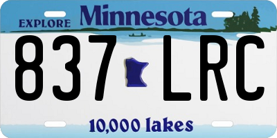 MN license plate 837LRC