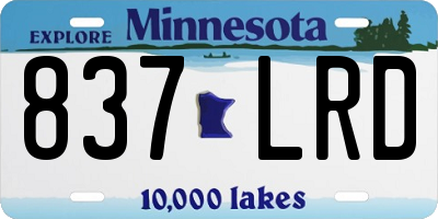 MN license plate 837LRD