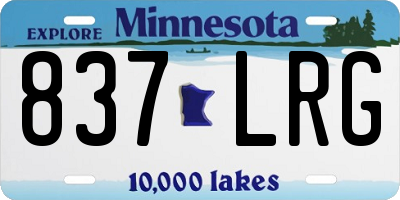 MN license plate 837LRG