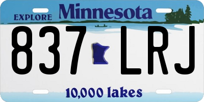 MN license plate 837LRJ