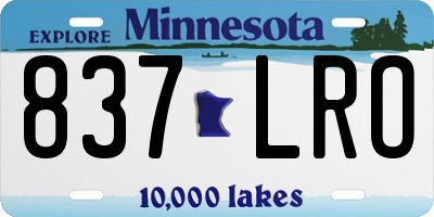 MN license plate 837LRO