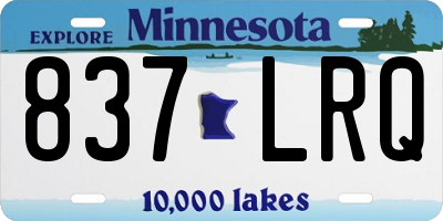 MN license plate 837LRQ