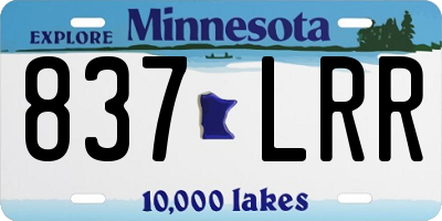 MN license plate 837LRR