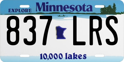 MN license plate 837LRS