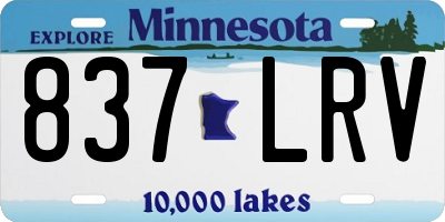 MN license plate 837LRV