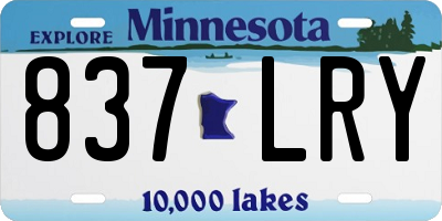 MN license plate 837LRY