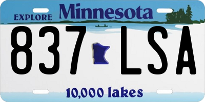 MN license plate 837LSA
