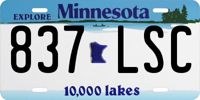 MN license plate 837LSC