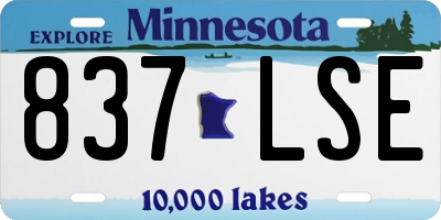 MN license plate 837LSE