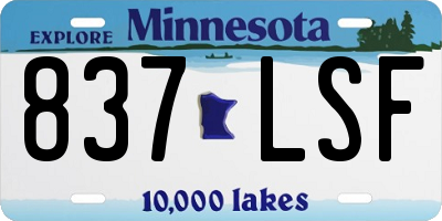 MN license plate 837LSF