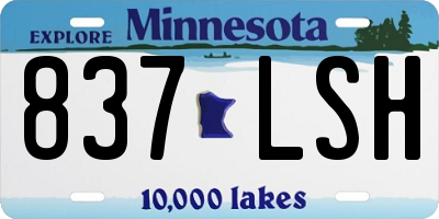 MN license plate 837LSH