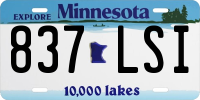 MN license plate 837LSI