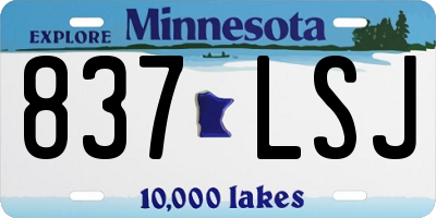 MN license plate 837LSJ
