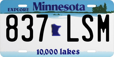 MN license plate 837LSM