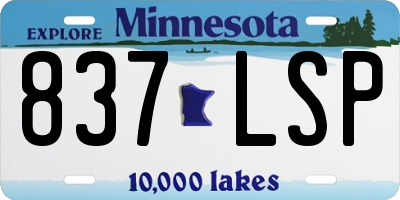 MN license plate 837LSP