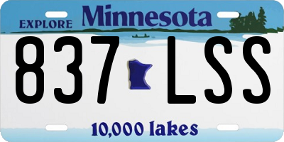 MN license plate 837LSS