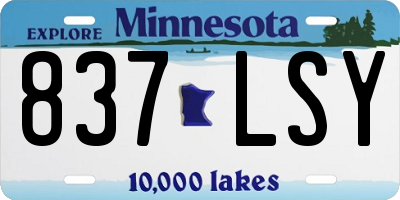 MN license plate 837LSY