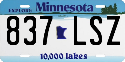 MN license plate 837LSZ