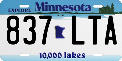MN license plate 837LTA