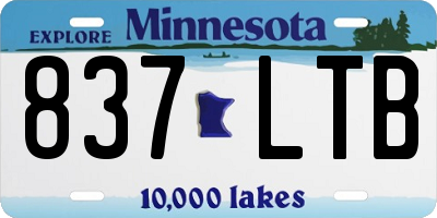 MN license plate 837LTB