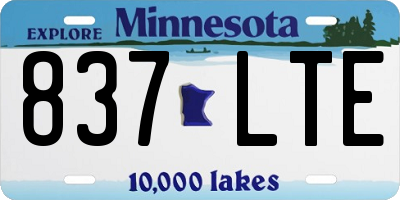 MN license plate 837LTE