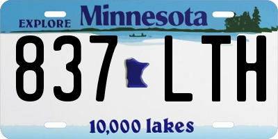 MN license plate 837LTH