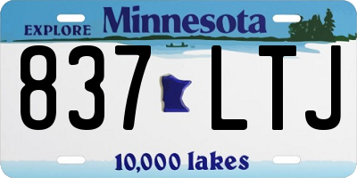 MN license plate 837LTJ
