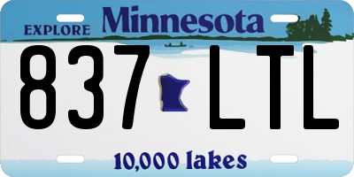 MN license plate 837LTL