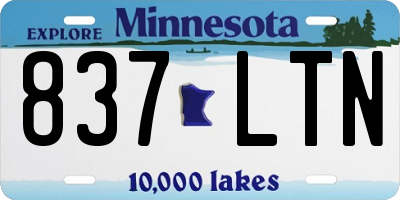 MN license plate 837LTN