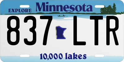 MN license plate 837LTR