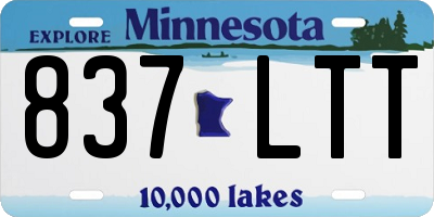 MN license plate 837LTT