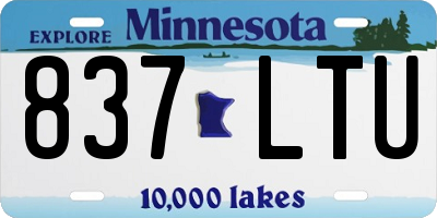 MN license plate 837LTU