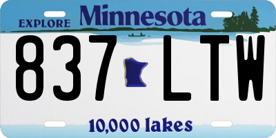 MN license plate 837LTW