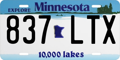 MN license plate 837LTX