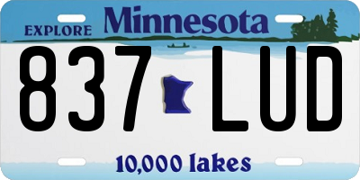 MN license plate 837LUD