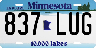 MN license plate 837LUG