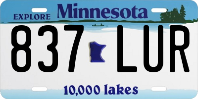 MN license plate 837LUR