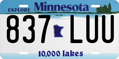 MN license plate 837LUU