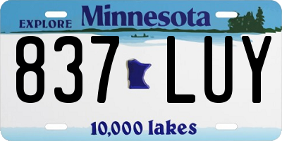 MN license plate 837LUY