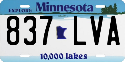 MN license plate 837LVA