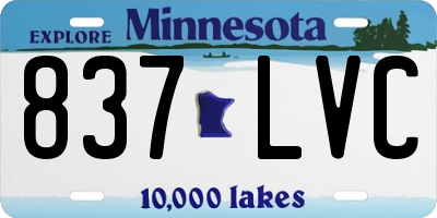 MN license plate 837LVC