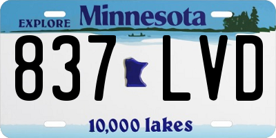MN license plate 837LVD
