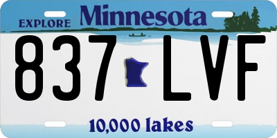 MN license plate 837LVF