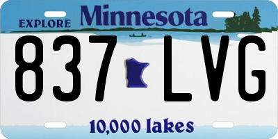 MN license plate 837LVG